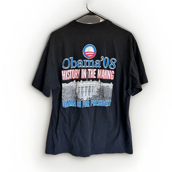 Obama / Biden 2008 Campaign President Double Sided Black Political Tee T-shirt L - Picture 3 of 5